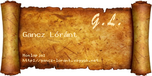 Gancz Lóránt névjegykártya